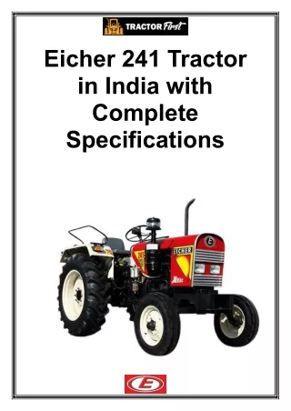 Eicher 241 Tractor in India with Complete Specifications