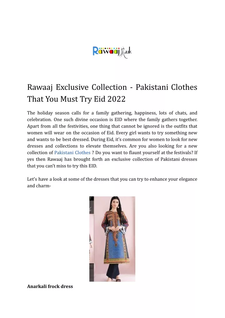 rawaaj exclusive collection pakistani clothes
