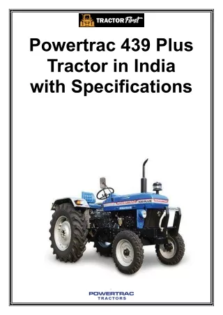 Powertrac 439 Plus Tractor in India with Specifications
