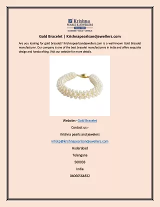 Gold Bracelet | Krishnapearlsandjewellers.com
