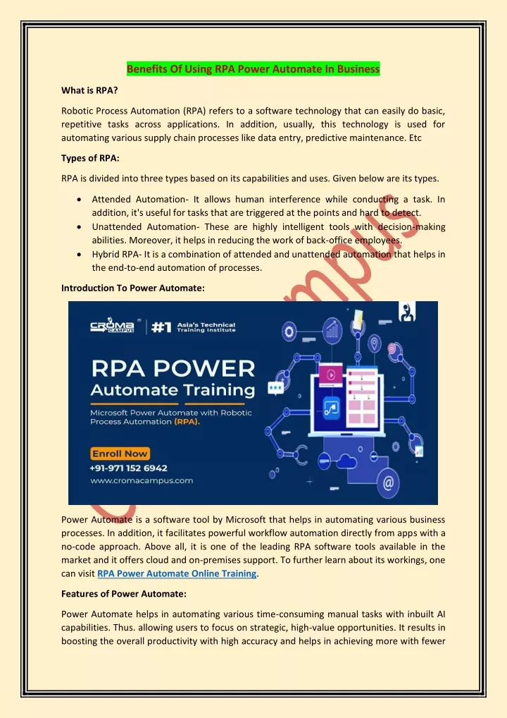 benefits of using rpa power automate in business