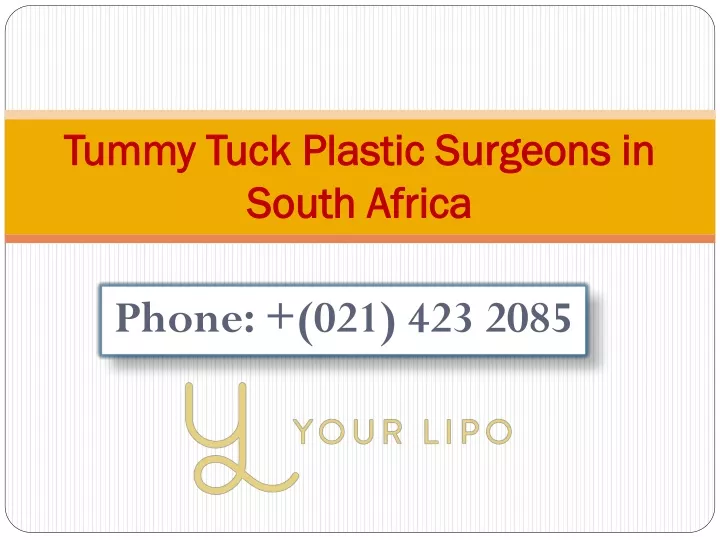 tummy tuck plastic surgeons in south africa