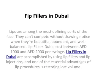 Lip Fillers in Dubai
