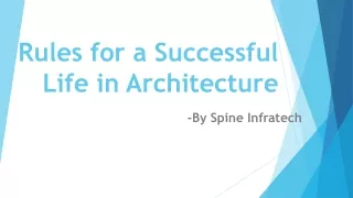 rules for a successful life in architecture