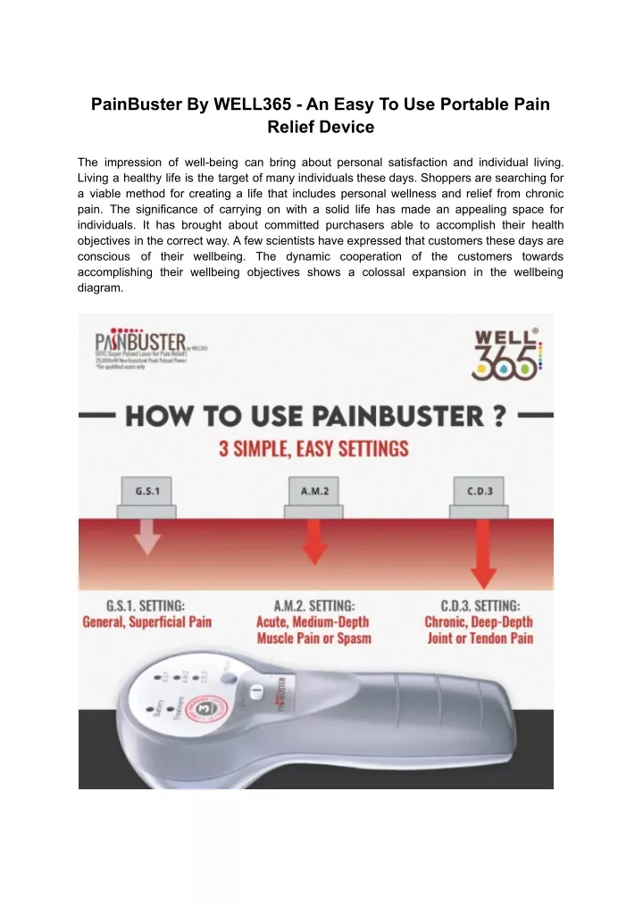 painbuster by well365 an easy to use portable