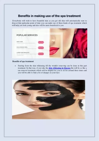 benefits in making use of the spa treatment