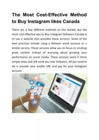 The Most Cost-Effective Method to Buy Instagram likes Canada