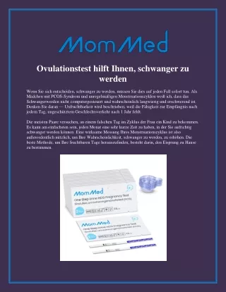 Ovulationstest, Schwanger werden De.mommed.com