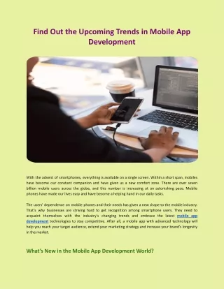 find out the upcoming trends in mobile