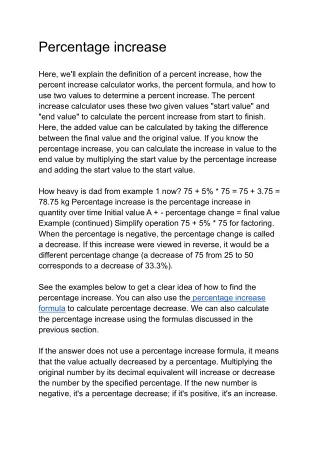 Percentage increase calculator