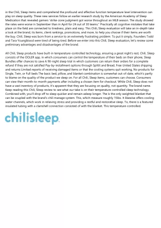in the chili sleep items and comprehend