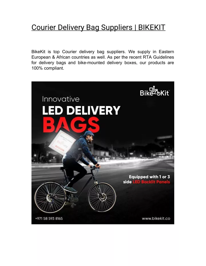 courier delivery bag suppliers bikekit