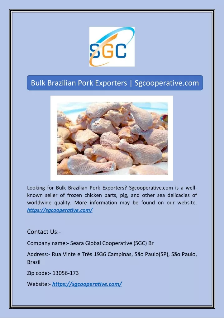 bulk brazilian pork exporters sgcooperative com