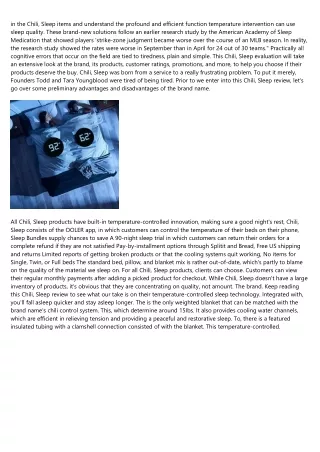 in the chili sleep items and understand