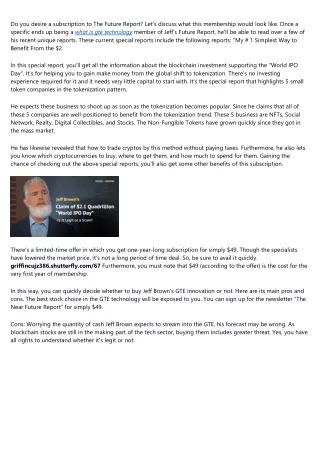 do you desire a subscription to the future report