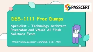 DES-1111 PowerMax and VMAX All Flash Solutions Exam Dumps