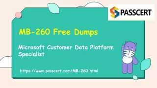 Microsoft Customer Data Platform Specialist MB-260 Dumps