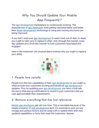 why you should update your mobile app frequently