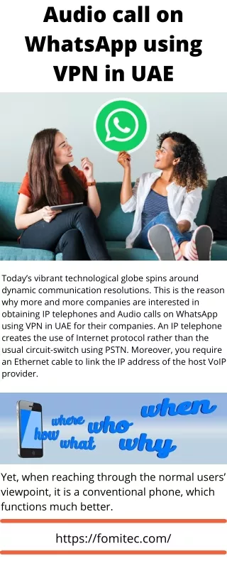 Audio call on whatsapp using VPN in UAE