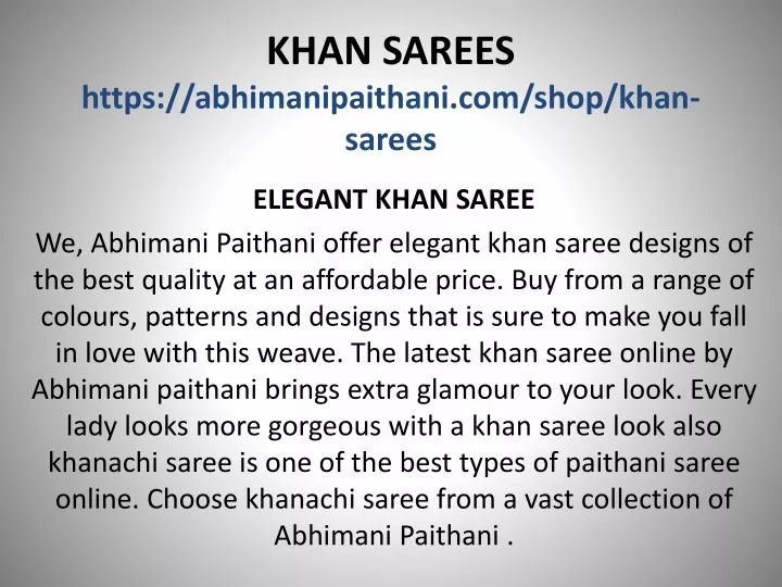 khan sarees https abhimanipaithani com shop khan sarees