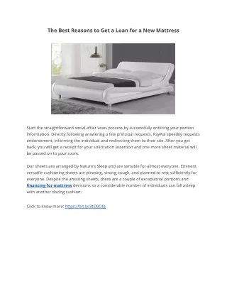 the best reasons to get a loan for a new mattress