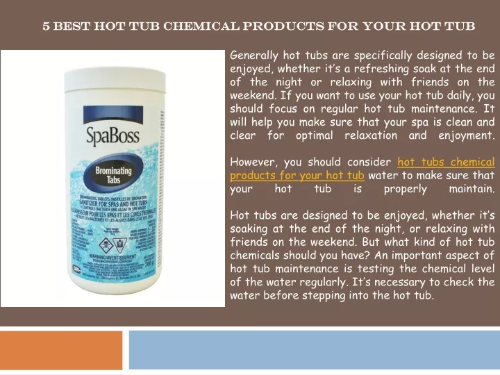 5 best hot tub chemical products for your hot tub
