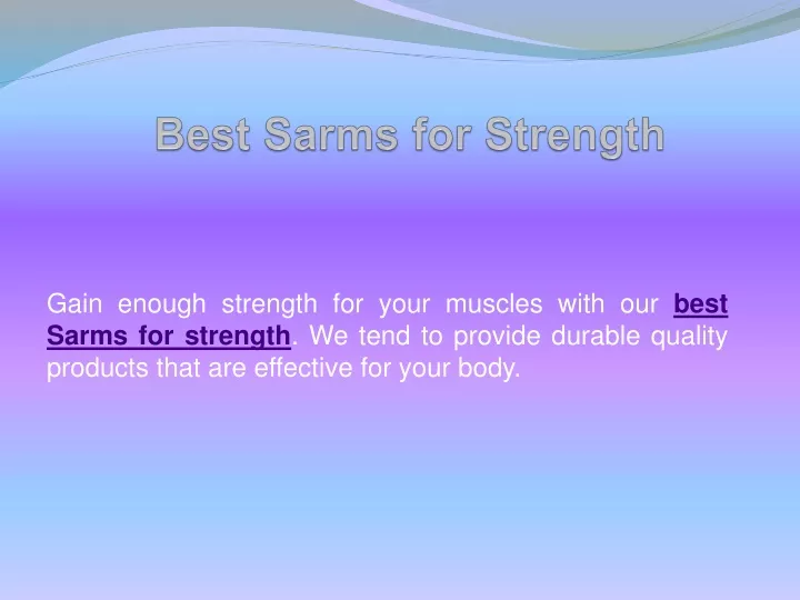 best sarms for strength