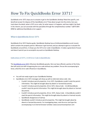 how to fix quickbooks error 3371