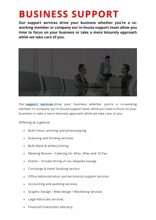 BUSINESS SUPPORT