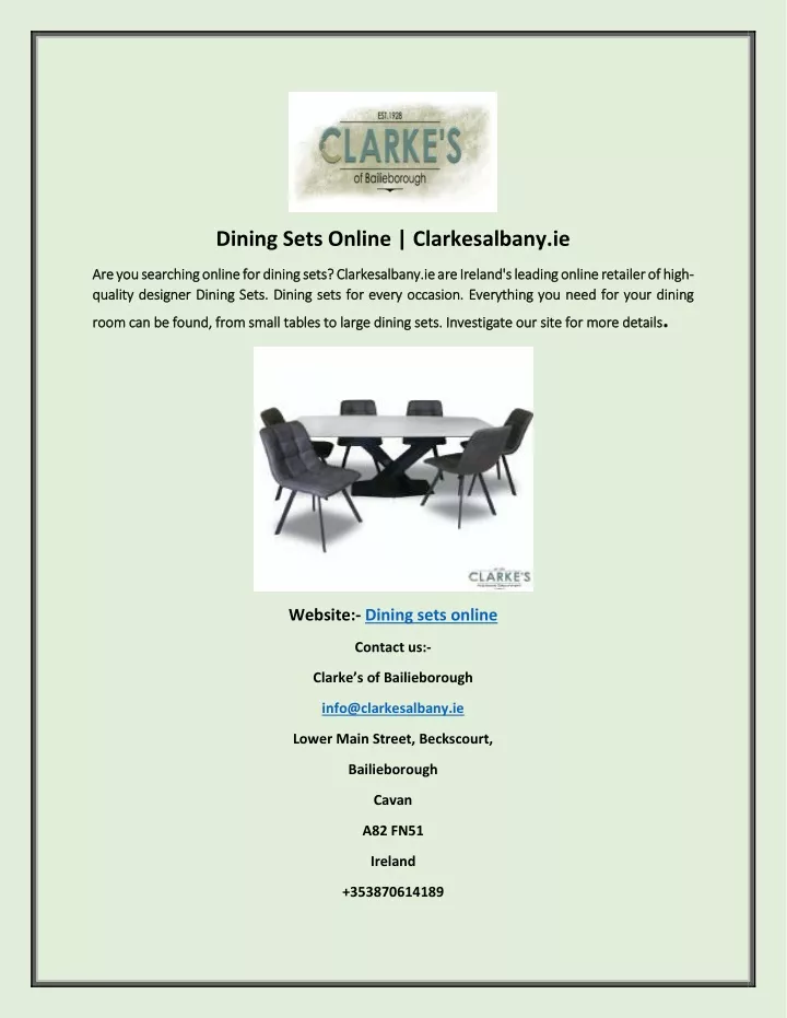 dining sets online clarkesalbany ie
