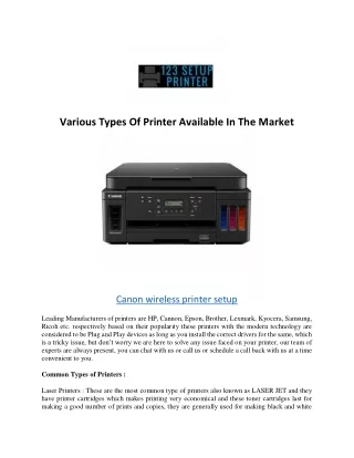 Various types of printer available in the market