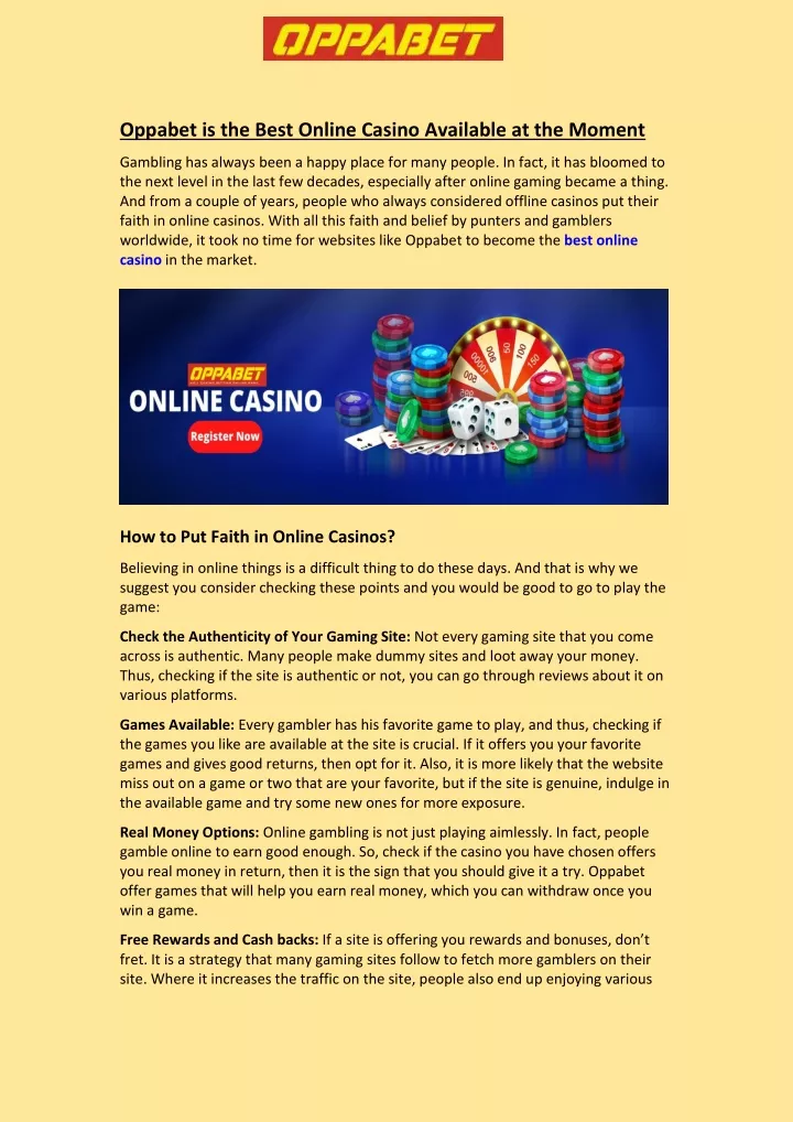 oppabet is the best online casino available