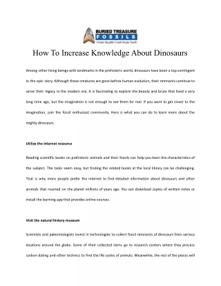 how to increase knowledge about dinosaurs