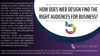 How Does Web Design Find The Right Audiences For Business?