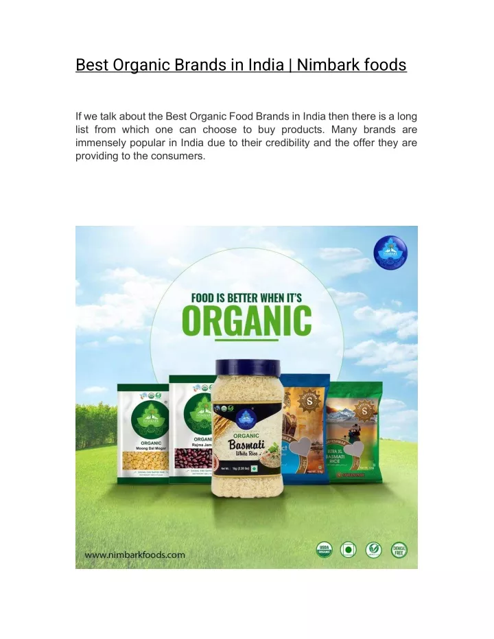 best organic brands in india nimbark foods