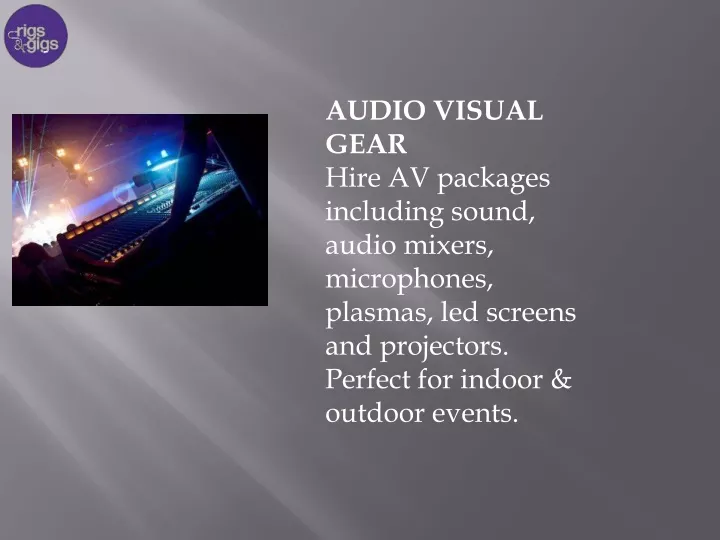 audio visual gear hire av packages including