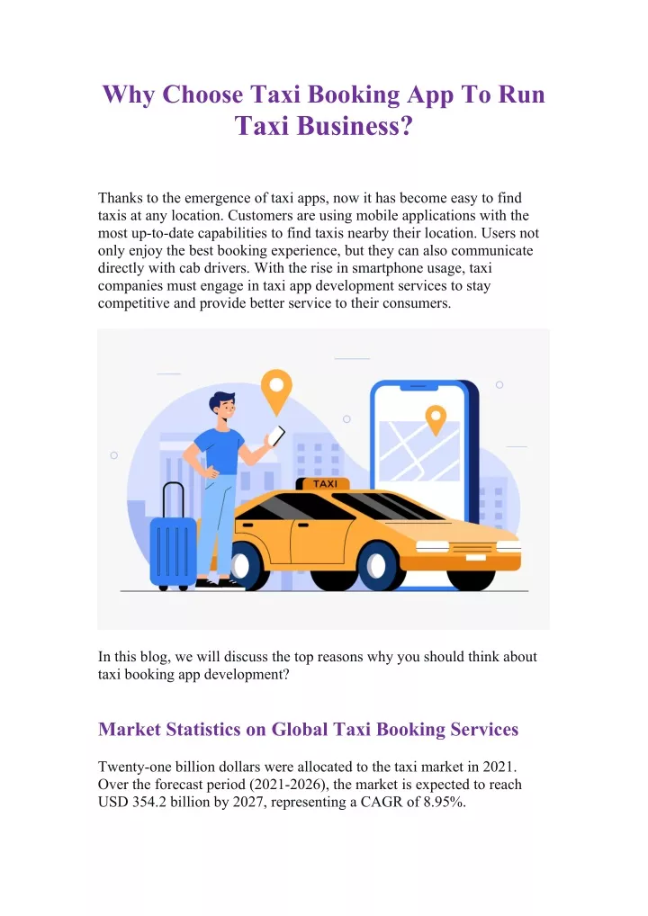 why choose taxi booking app to run taxi business