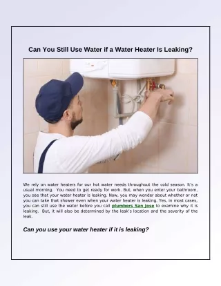 can you still use water if a water heater