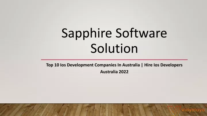 sapphire software solution