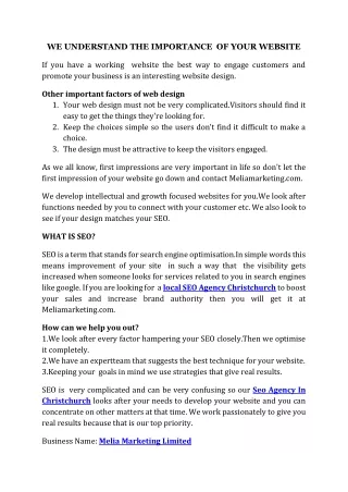 we understand the importance of your website
