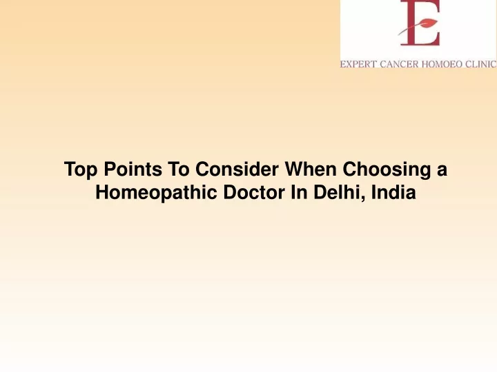 top points to consider when choosing