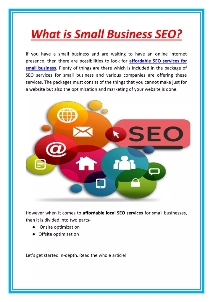 what is small business seo