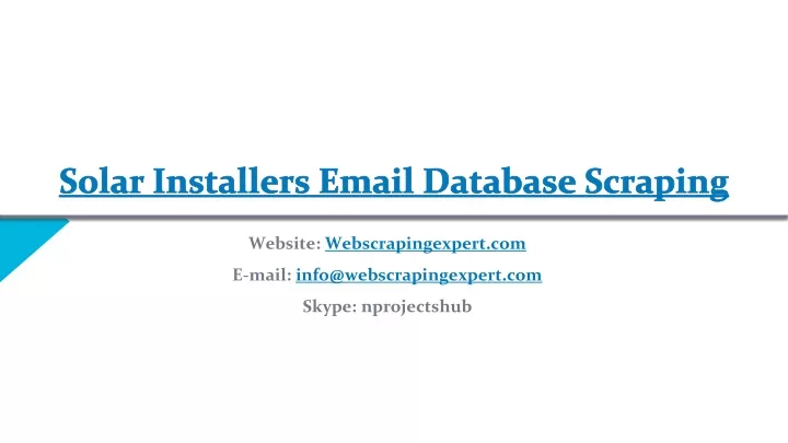 solar installers email database scraping