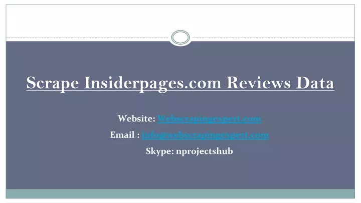 scrape insiderpages com reviews data