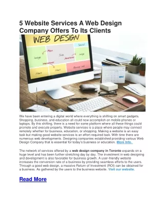 5 website services a web design company offers