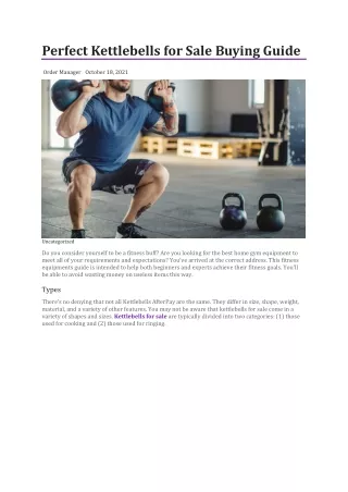 Perfect Kettlebells for Sale Buying Guide