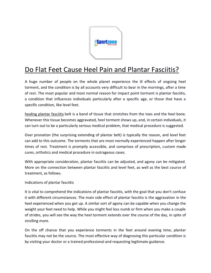 do flat feet cause heel pain and plantar fasciitis