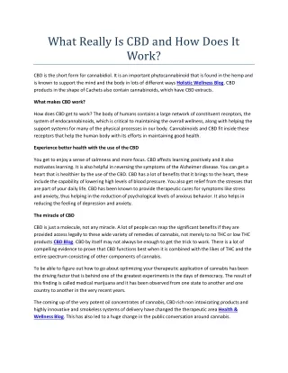 what really is cbd and how does it work