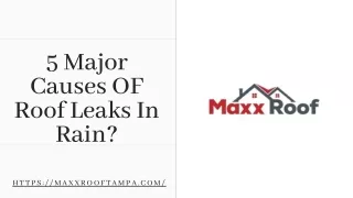 5 Major Causes OF Roof Leaks In Rain