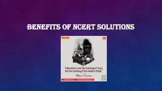 Benefits of NCERT Solutions